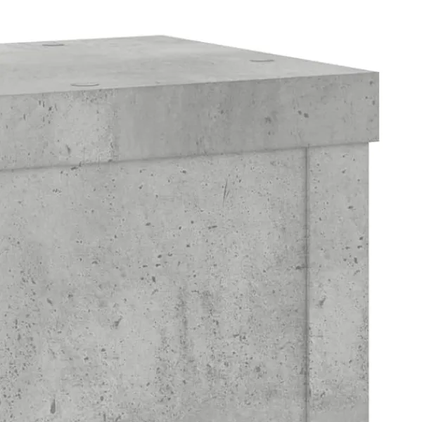 New Växtställ i konstruerat trä - 2 stycken | Färg: Betonggrå | Storlek: 10x10x18 cm Växtställ
