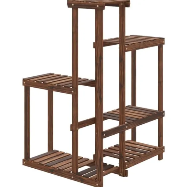 Discount Växtställ i massivt granträ - För dekorativa växter och föremål | Storlek: 62,5x61,5x101,5 cm Växtställ