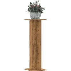Discount Växtställ i 2-pack - Stabilt konstruerat trä | Storlek: 30x30x95 cm | Färg: Ek Växtställ