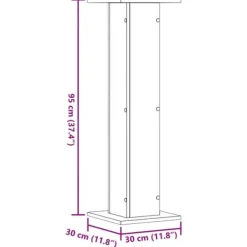 Discount Växtställ i 2-pack - Stabilt konstruerat trä | Storlek: 30x30x95 cm | Färg: Ek Växtställ