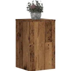 Växtställ i 2-pack av konstruerat trä - Stabil och modern design | Storlek: 30x30x50 cm | Färg: Åldrat trä
