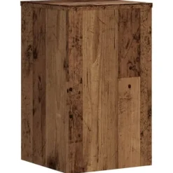 Växtställ i 2-pack av konstruerat trä - Stabil och modern design | Storlek: 30x30x50 cm | Färg: Åldrat trä