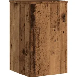 Växtställ i 2-pack av konstruerat trä - Stabil och modern design | Storlek: 30x30x50 cm | Färg: Åldrat trä
