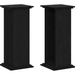 Växtställ i Svart Ek - Elegant Trä för Inomhus & Utomhus | Storlek: 33x33x80 cm
