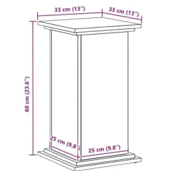Clearance Växtställ i svart ek - Stilhöjare för växter | Färg: Svart | Storlek: 33x33x60 cm Växtställ