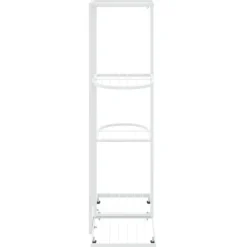 Växtställ med 4 hyllor 43x22x76 cm vit metall Växtställ
