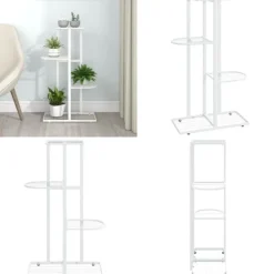 Outlet Växtställ med 4 hyllor 43x22x76 cm vit metall - Växtställ - Växt Ställ - Home & Living Växtställ