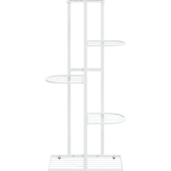 Hot Växtställ med 5 hyllor 43x22x98 cm vit metall Växtställ