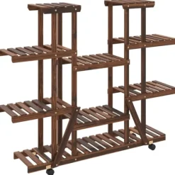 Sale Växtställ med hjul 110x25x115 cm massiv furu Växtställ