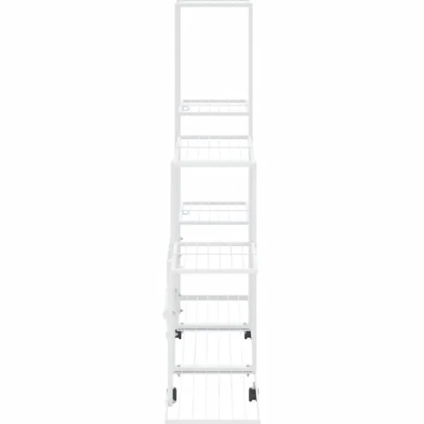 Outlet Växtställ på hjul 94,5x25x92,5 cm vit metall Växtställ