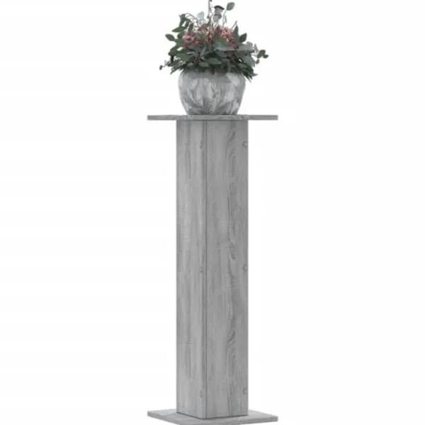 Växtställ 2-pack i grå sonoma - Hållbart konstruerat trä | Storlek: 30x30x95 cm