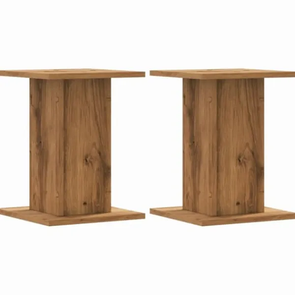 Växtställ 2-pack i konstruerat trä - Stabil och hållbar | Storlek: 30x30x40 cm | Färg: Ek
