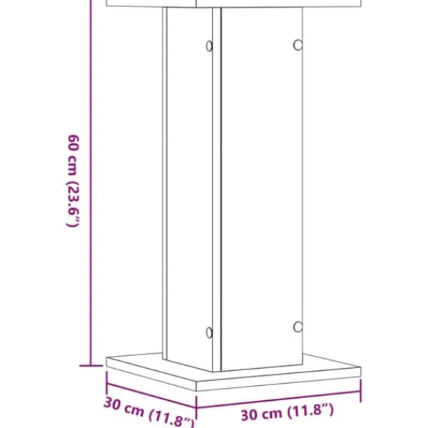 Växtställ 2-pack i konstruerat trä | Stabil och hållbar | Färg: Vit | Storlek: 30x30x60 cm