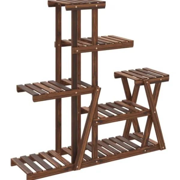 Clearance Växtställ 95x25x96 cm massivt granträ Växtställ