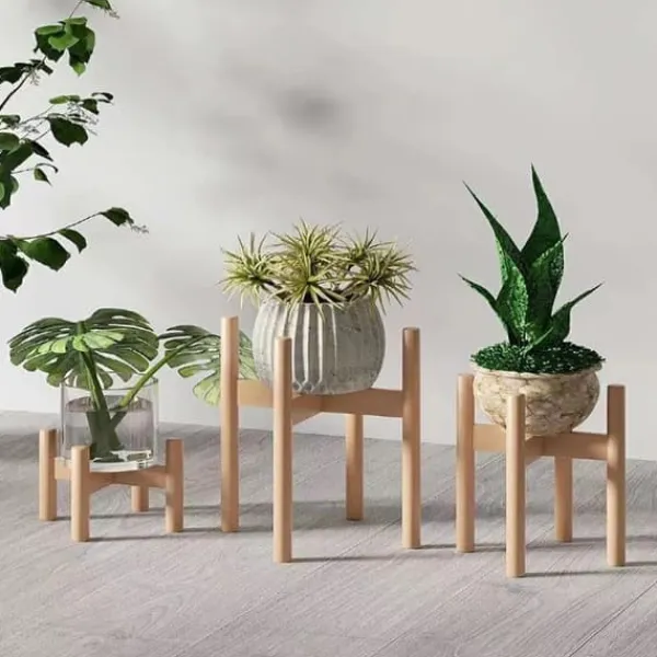 Clearance Växtställning, Bambumaterial, Mått 50cm x 30cm x 80cm, Viktkapacitet 20kg per hylla, Inomhus- och utomhuskompatibilitet, Självständig installation Växtställ