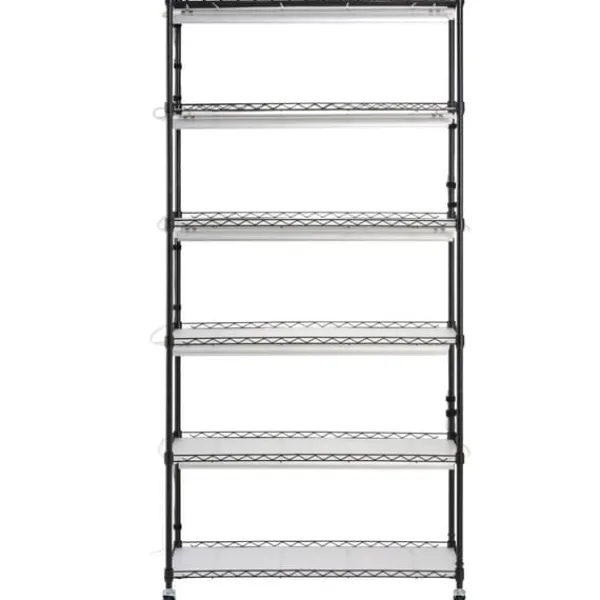 Växtställning med växtlampa 180W, 6 Eters, inomhus växtskåp, justerbar ljusstyrka, modern design för inomhusplantering