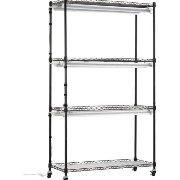 Växtställning med växtlampor 180W, justerbar höjd, energieffektiv belysning, 59,1 cm hög, perfekt för inomhusodling och snabb tillväxt