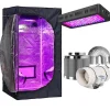 Outlet Växttältset, Fullspektrum LED-lampa, Hållbara material,80x80x160cm kit, Paket B Kit För Växt- & Örtplantering