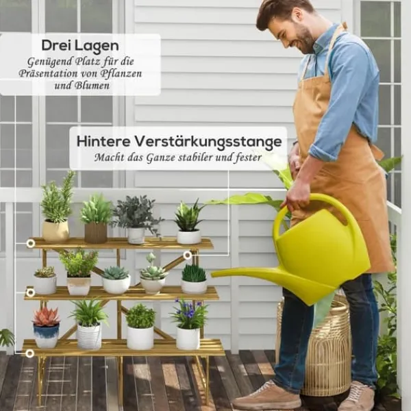 Växttrappa/blomhylla 3 steg gran 120x80x78 cm för trädgård balkong terrass