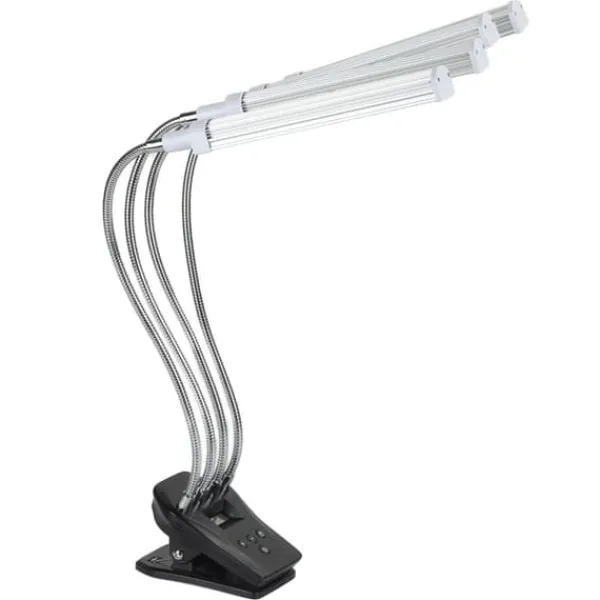 Best 96W LED Grow Lamp LCD Display 4 Head 360° Justerbar Silver Plant Grow Light för växthus 100‑240VUK Plugg Kit För Växt- & Örtplantering