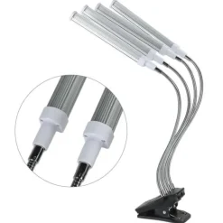 Best 96W LED Grow Lamp LCD Display 4 Head 360° Justerbar Silver Plant Grow Light för växthus 100‑240VUK Plugg Kit För Växt- & Örtplantering