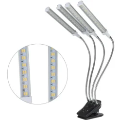Best 96W LED Grow Lamp LCD Display 4 Head 360° Justerbar Silver Plant Grow Light för växthus 100‑240VUK Plugg Kit För Växt- & Örtplantering