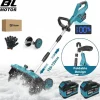 3500W 320MM 18V Borstlös Elektrisk Snöslunga – Sladdlös Snöborste Snöskyffel för Uppfart, Gård , Gata och Trottoar – med 2 batterier
