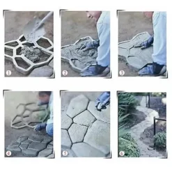 Walk Maker Återanvändbar Betongväg Plastbeläggningsform Stengjutning Beläggningssten för Gräsmatta Trädgård