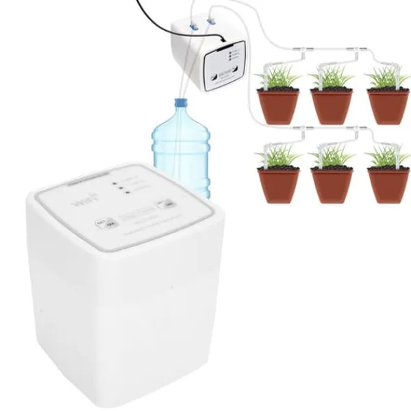 Sale WIFI Intelligent Trädgårdsbevattningstimer Droppbevattningskit Bevattningssystem 100‑240VDubbelpump EU-kontakt Bevattning