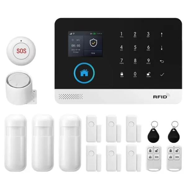 Wifi Larm Säkerhetssystem, Trådlös Anslutning, Smart Hem Kompatibilitet, 2G GSM Kit D, EU Kontakt Hemlarmsystem