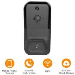 WiFi 1080P Rörelsedetektering Dörrklocka Kamera för hemsäkerhet