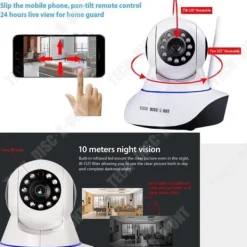 WIFI-kamera TD® 1280x720P Trådlös skakhuvud Videoklocka Övervakningskort för hemmobiltelefon