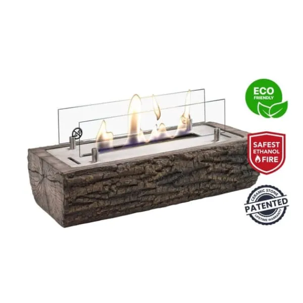 Woody bio-etanol bord spis - humör öppen spis - Inomhus & Utomhus - Trä utseende - 2 KW värme