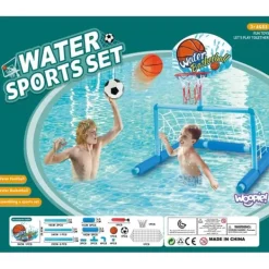 WOOPIE Vattenbasket Set 2in1 Fotbollsmål + Bollar + Pump
