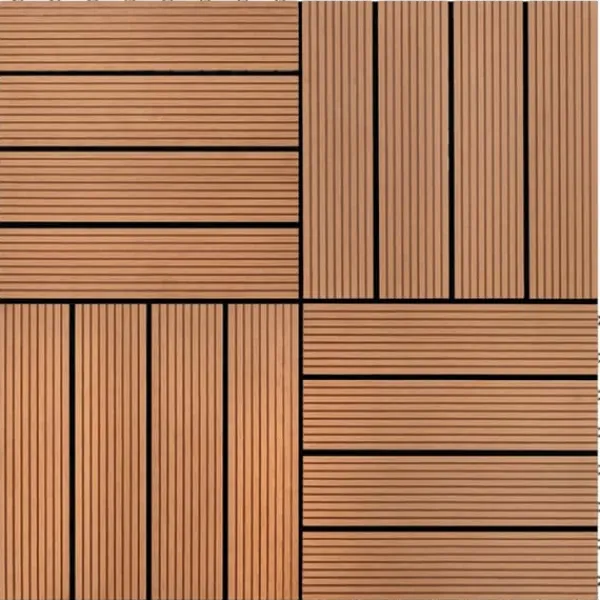 Sale WPC Klickgolv 11-pack - Vattenavvisande Träplaster | Färg: Brun | Storlek: 30x30 cm Trädgårdsprydnader