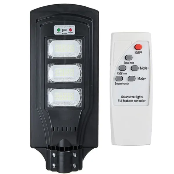 60W/120W/180W (60/120/180LED) 6500K Solpanel Gatubelysning IP66 Vattentät +4 lägen + Fjärrkontroll, Utomhus Trädgård Gatuvägglampa Säkerhetsbelysning | CDON Säkerhetslampor