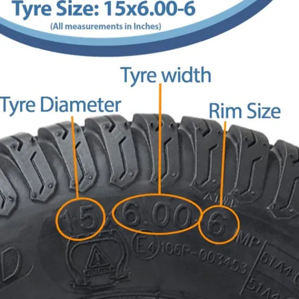20x10.00-8 & 15x6.00-6 Däck för gräsklippare 4ply Multi turf gräs Wanda P332 Set om 4
