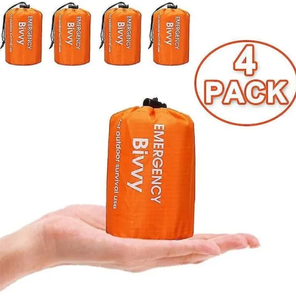 4x Emergency Thermal Vattentät Sovsäck för Utomhusbruk