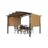 Hot 10x10 fot Pergola, Utfällbar Utomhuspergola med Baldakin, Bågformad Metallpergola, Robust Konstruktion Valvbågar, Spaljéer, Bersåer & Pergolor