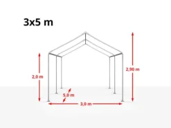 3x5 m partytält TOOLPORT marquee PE 350 N vit