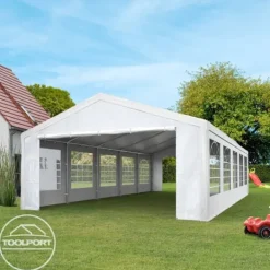 Hot 5x8 m partytält TOOLPORT marquee PE 350 N vit Tält & Lusthus