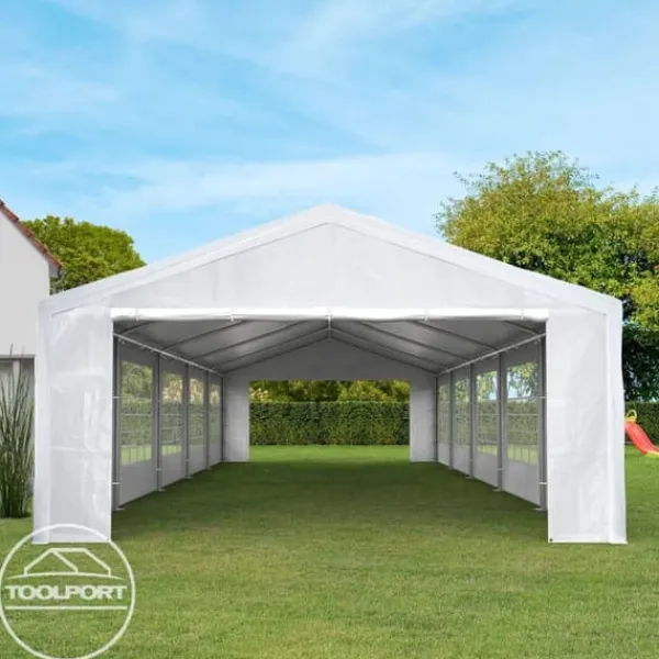 Hot 5x8 m partytält TOOLPORT marquee PE 350 N vit Tält & Lusthus