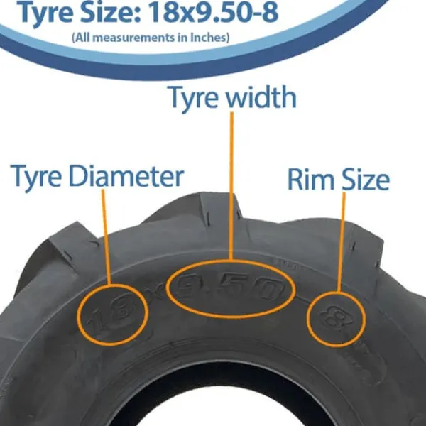 Clearance 18x9.50-8 Open center, klyftade, rotovator, lug industriella anläggningsdäck - set om 2 Trädgårdsmaskiner