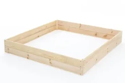Sale 120x120x18 cm Hållbar Fyrkantig Trädgårdsbädd med Markduk för Självhushållning Planteringsbänkar