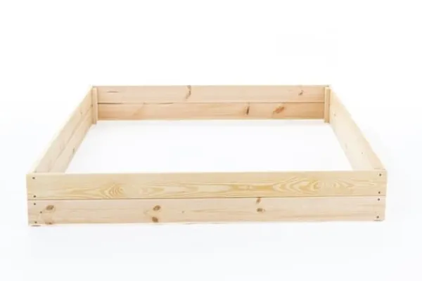 Sale 120x120x18 cm Hållbar Fyrkantig Trädgårdsbädd med Markduk för Självhushållning Planteringsbänkar