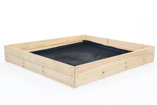 Sale 120x120x18 cm Hållbar Fyrkantig Trädgårdsbädd med Markduk för Självhushållning Planteringsbänkar