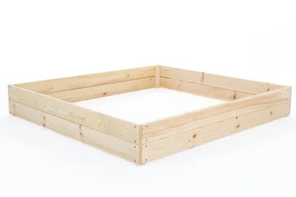 Sale 120x120x18 cm Hållbar Fyrkantig Trädgårdsbädd med Markduk för Självhushållning Planteringsbänkar