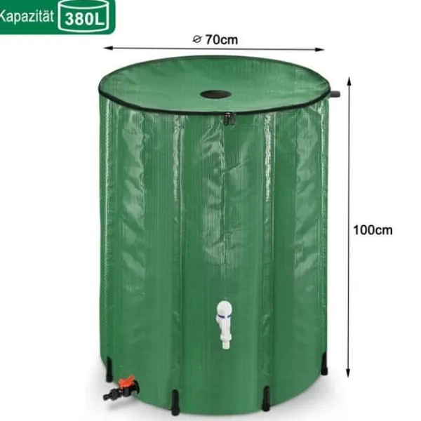 YUENFONG hopfällbar regnvattentank 380L vattenuppsamlare PVC-tank - Samlar vatten miljövänligt