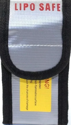 Yunique - Säkerhetsväska för Lipo-batterier, 1 st, flamskyddsmedel och anti-explosionsmaterial, mått 64X50x95 mm - Skyddsfodral för RC Brandlarm