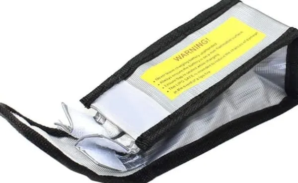 Yunique - Säkerhetsväska för Lipo-batterier, 1 st, flamskyddsmedel och anti-explosionsmaterial, mått 64X50x95 mm - Skyddsfodral för RC Brandlarm